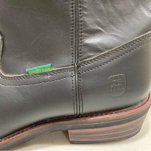 Dan Post Mens Albuquerque Waterproof Leather Cowboy Boot Sz14D Black Pull On F13 - Picture 3 of 12